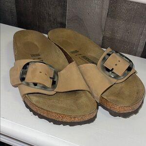 Birkenstock Women's Beige Mules with Buckle